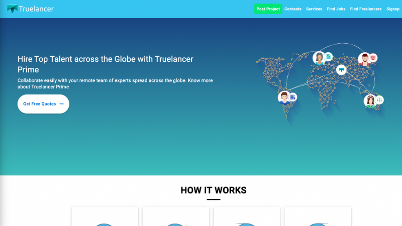 Truelancer home page