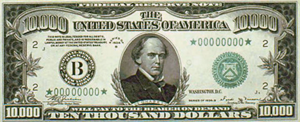 rare 10,000 dollar bill