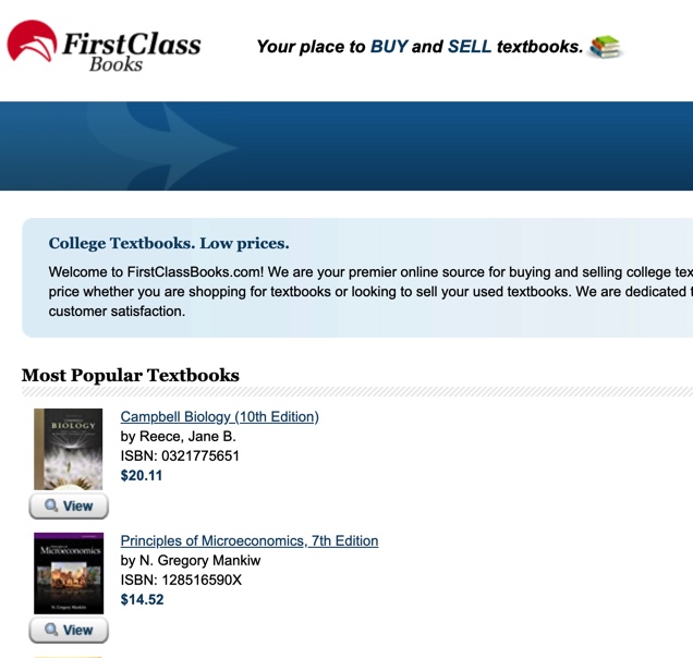 first class books - most popular textbooks