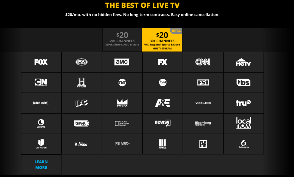 sling tv channels