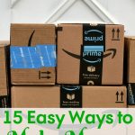 Amazon boxes on door step PI