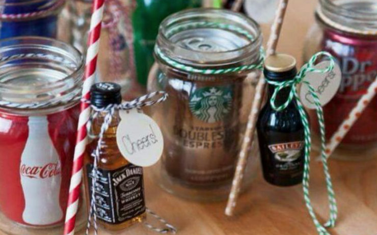 cocktails in jars for a baby shower