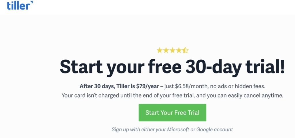 Tiller 30-day trial