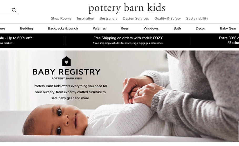 pottery barn baby registry