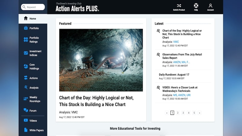 Action Alerts Plus homepage