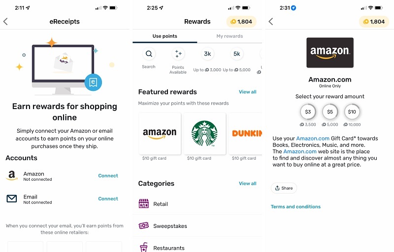 redeem fetch rewards for amazon gift cards