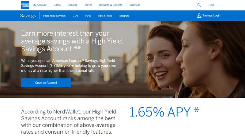 American Express Personal Savings high yield savings home page
