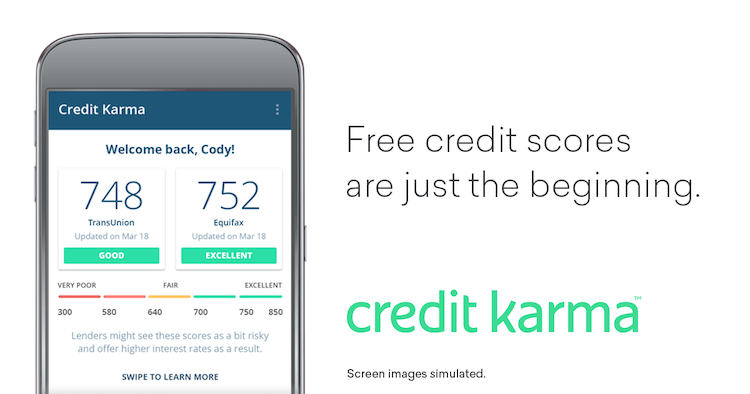 Screenshot of credit karma app open on a phone