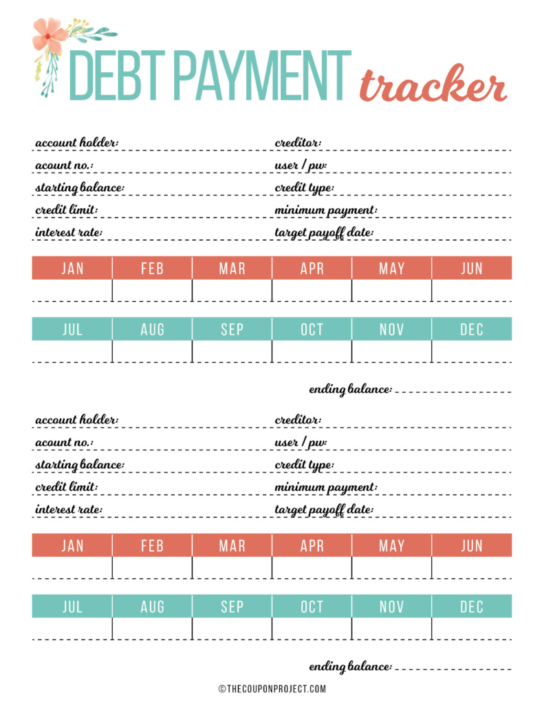 free budget printables debt payment tracker