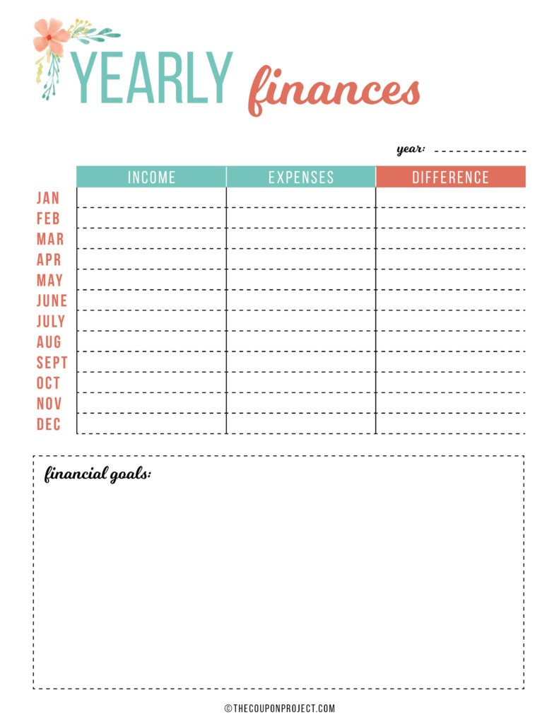 free budget printables yearly finances