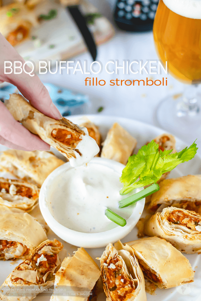 BBQ Buffalo Chicken Fillo Stromboli 