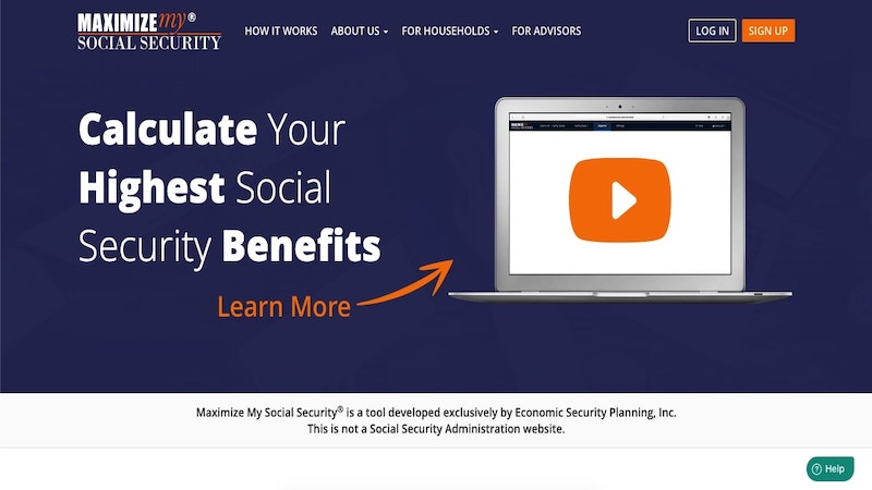 Maximize My Social Security homepage