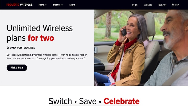 Republic Wireless home page