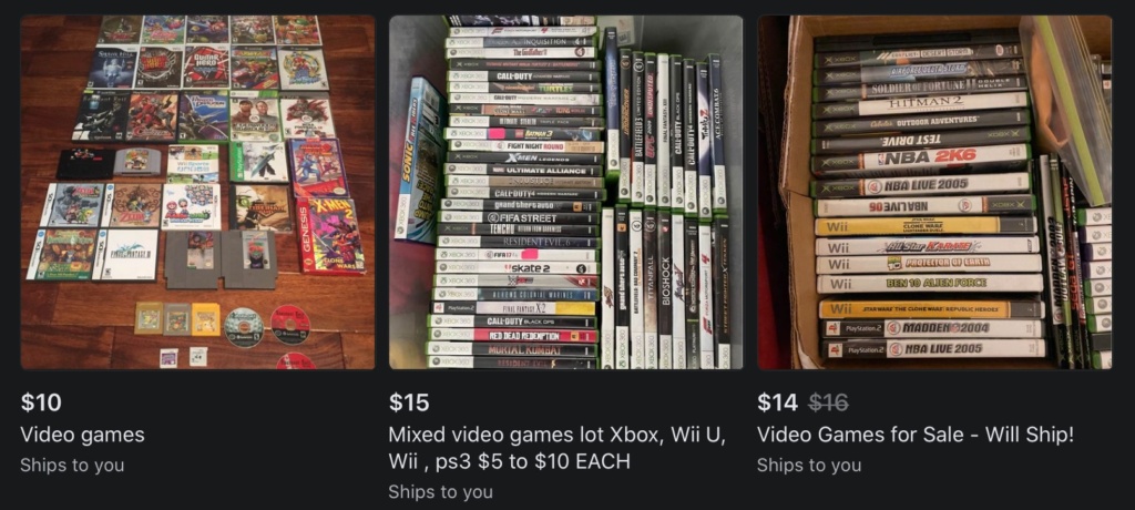 video games on Facebook marketplace