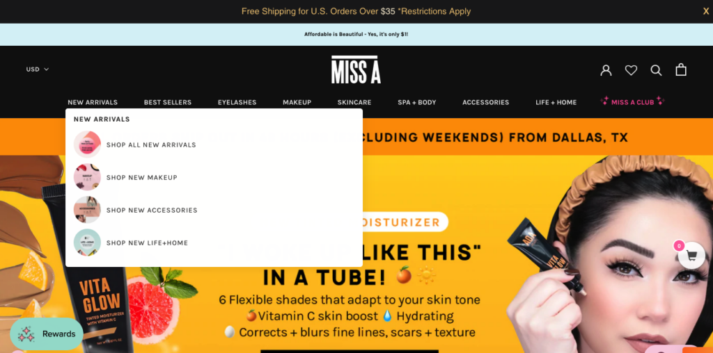 Miss A home page