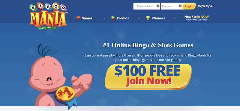 BingoMania homepage