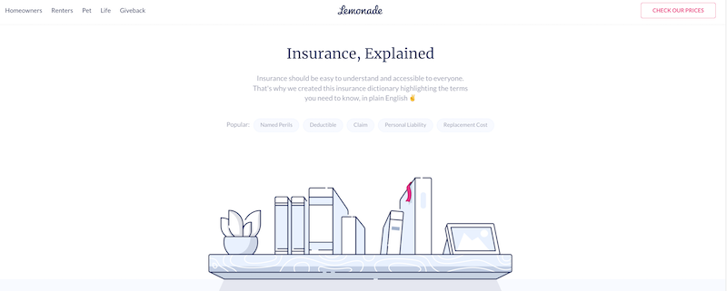 Lemonade Insurance Dictionary