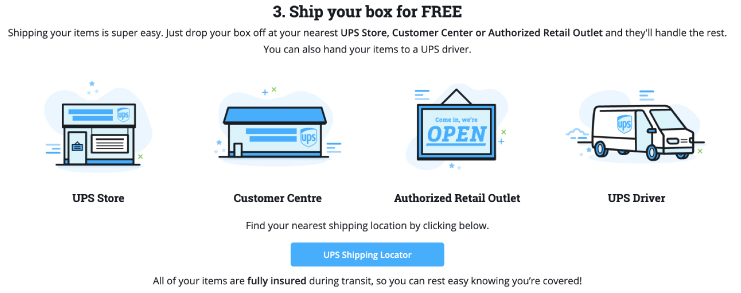 Shipping process and options for decluttr