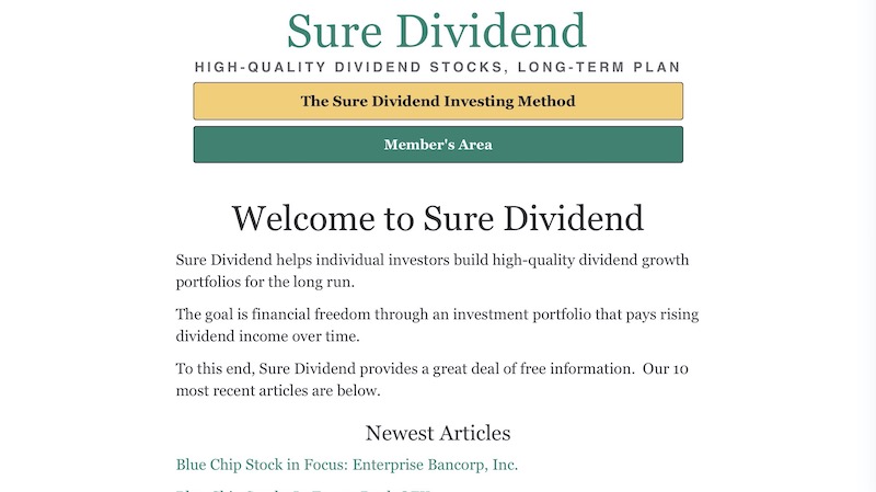 Sure Dividend newsletter