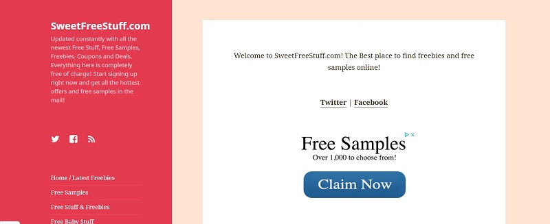 Sweet Free Stuff Homepage