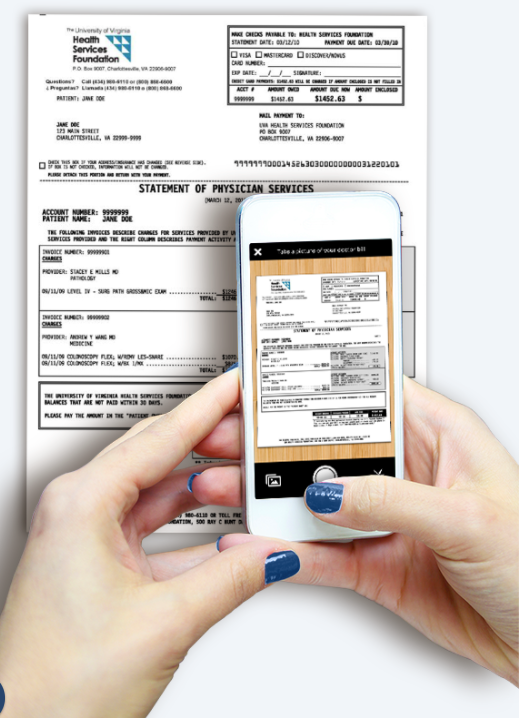 example of taking picture of medical bill to upload to Sidecar Health app