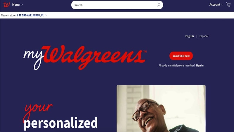 Walgreen's Balance Rewards homepage