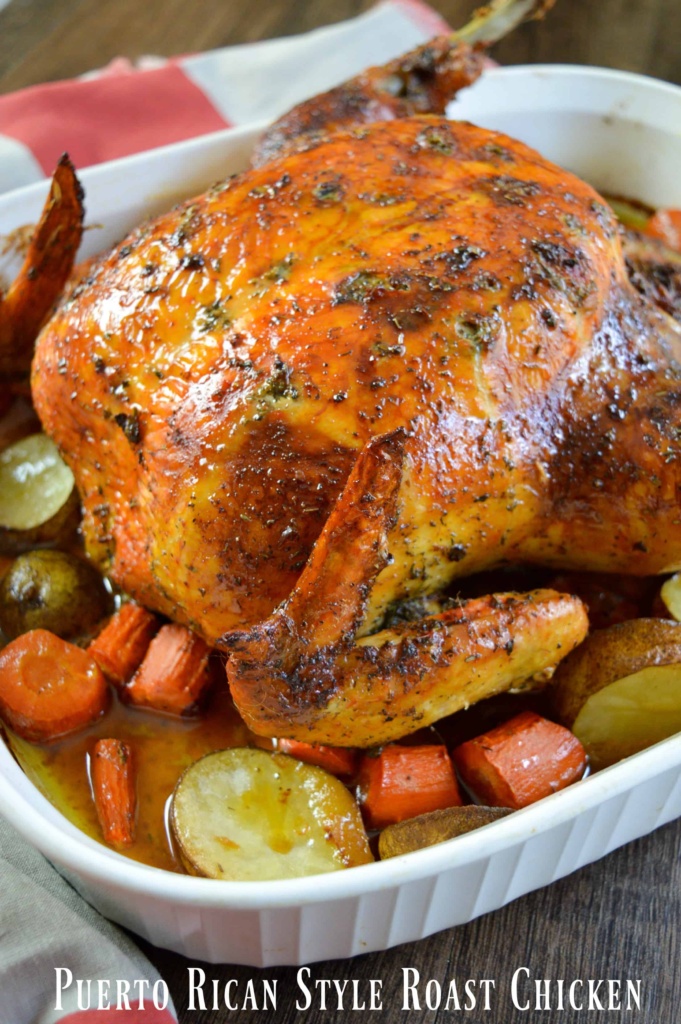 Puerto Rican Style Whole Roasted Chicken 