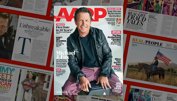 AARP the Magazine cover of Michael J. Fox