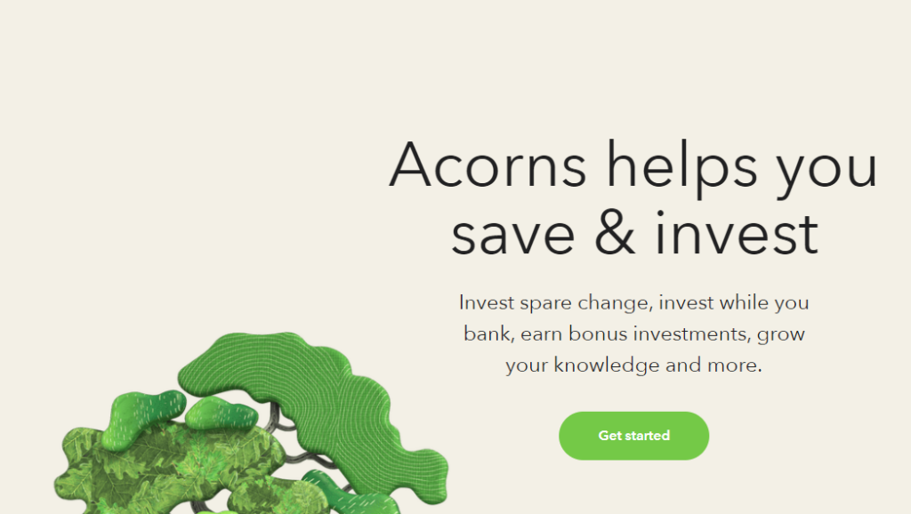 Acorns home page