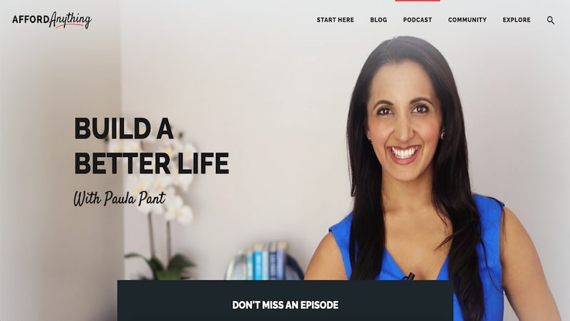 Afford Anything podcast homepage