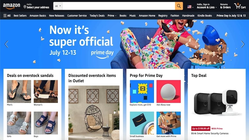 Amazon homepage