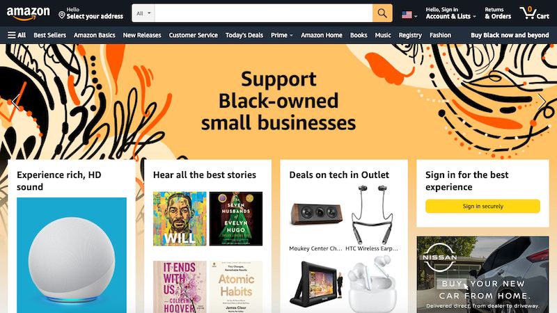 Amazon home page