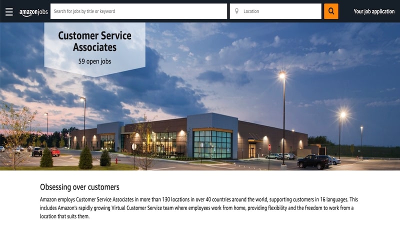 Amazon customer service associates page