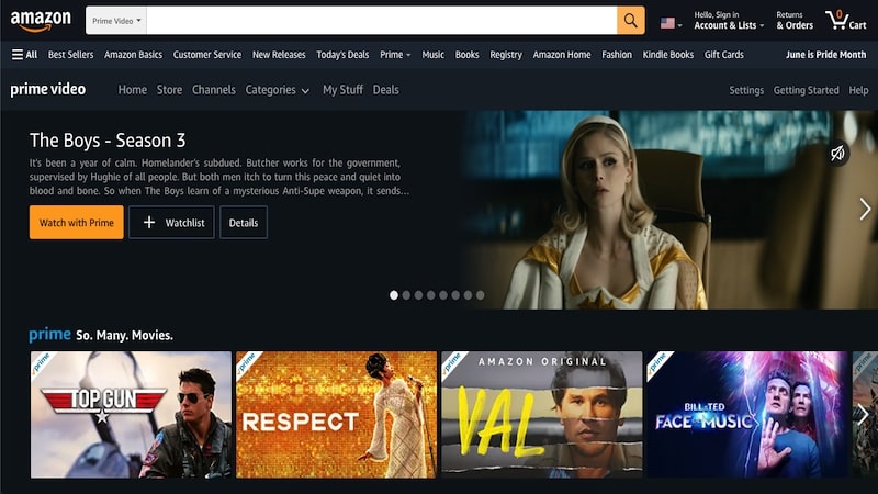 Amazon instant video homepage