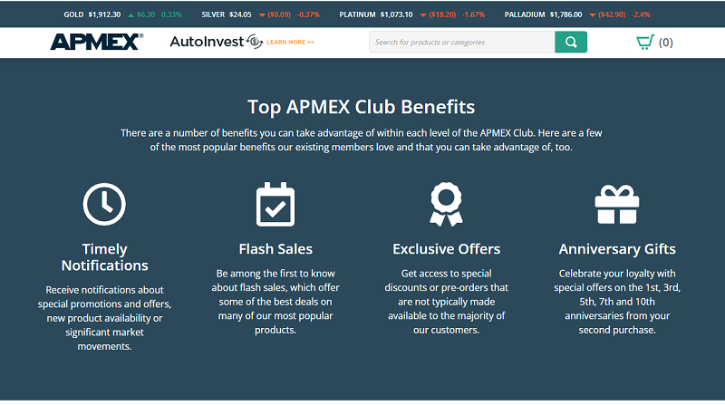 APMEX club loyalty program
