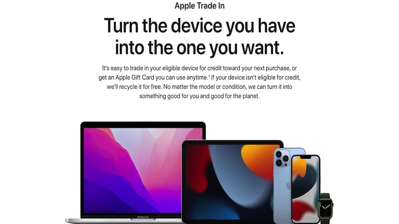 Apple Trade-In homepage