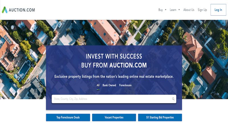 Auction.com home page