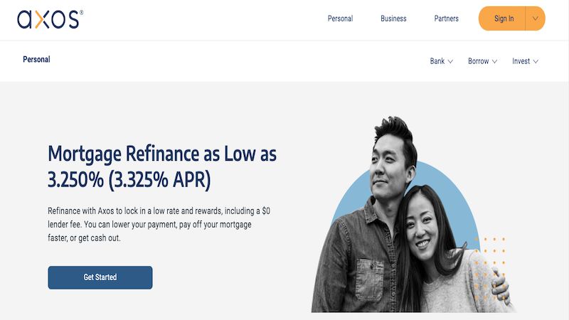 Axos Bank home page