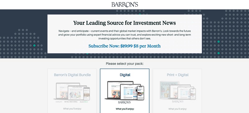 barrons subscibe page