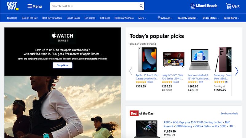 Best Buy home page