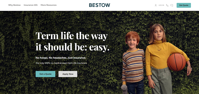 bestow life insurance home page