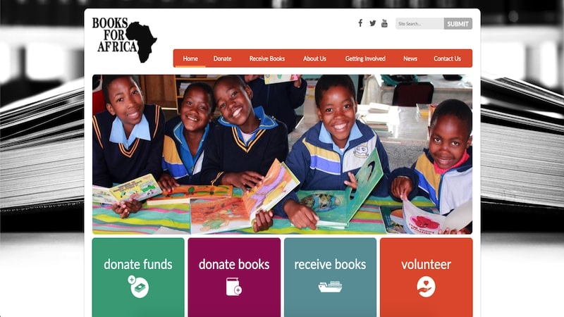 Books for Africa homepage