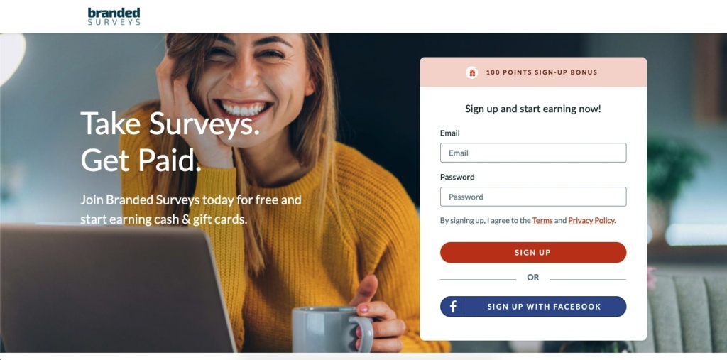 Branded Surveys homepage