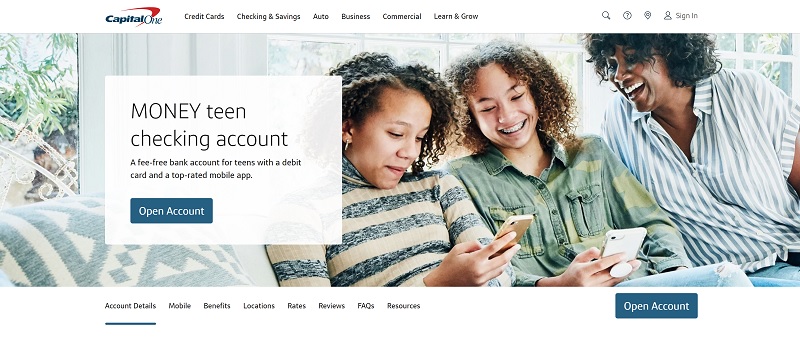 capital one money teen checking account