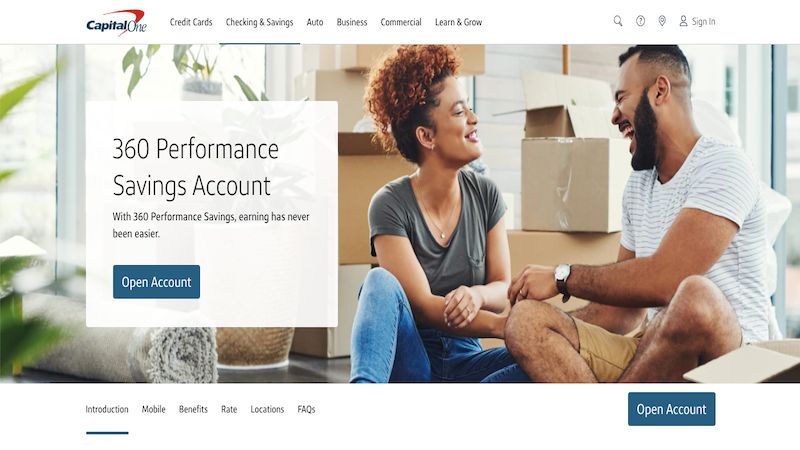 Capital One 360 home page