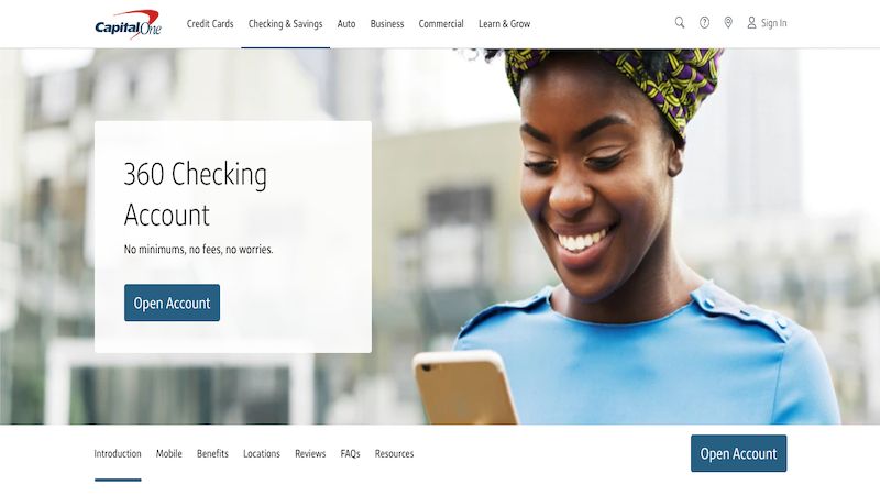 Capital One 360 Checking Account page