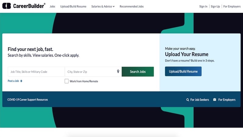 CareerBuilder home page