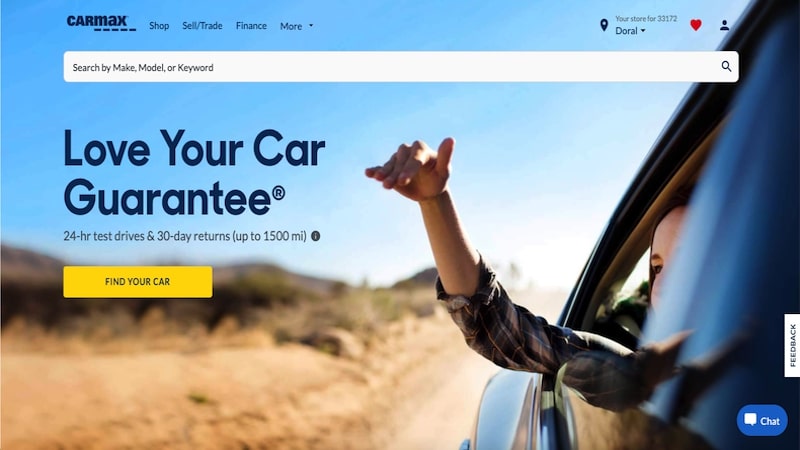 CarMax home page