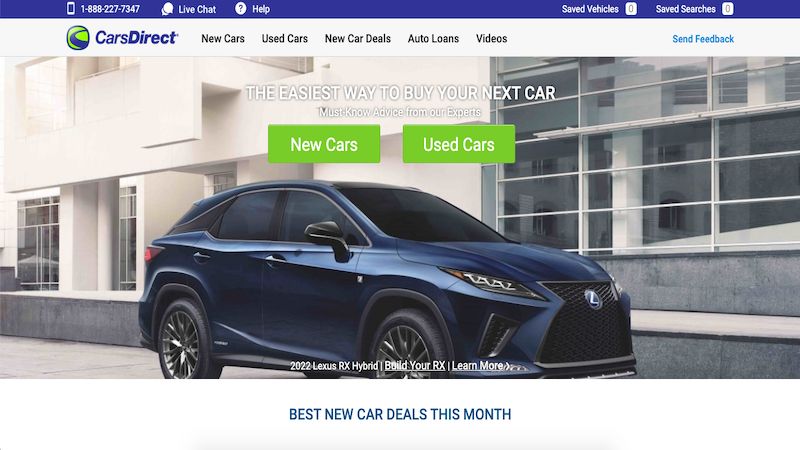 CarsDirect homepage