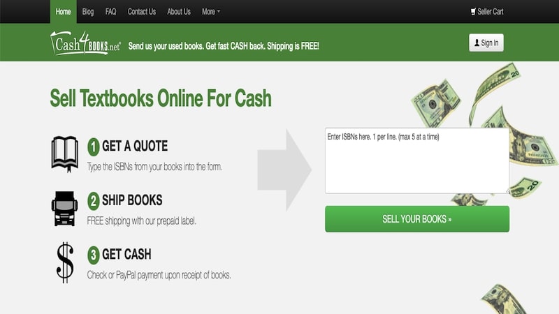 Cash4Books homepage